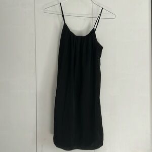 Lined little black dress with adjustable straps